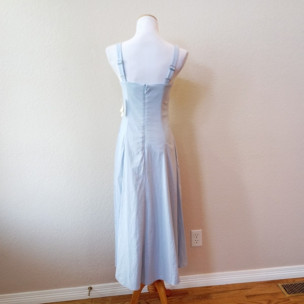 Abercrombie & Fitch blue square neckline midi dress - Picture 7 of 9